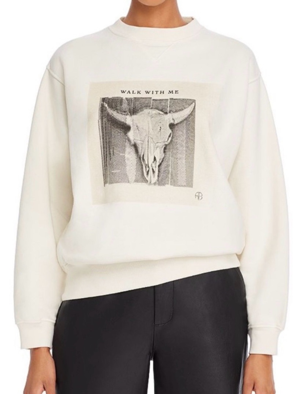 ANINE BING Ramona "Walk With Me" Graphic Sweatshirt Size Large Rare